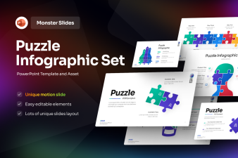 Monster Slides Puzzle Infographic Set